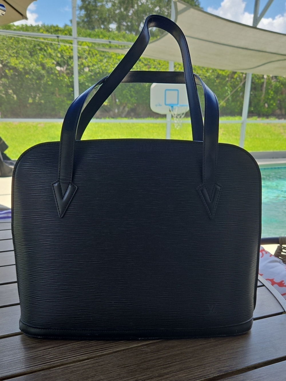 Louis Vuitton Black Epi Leather Shoulder Bag